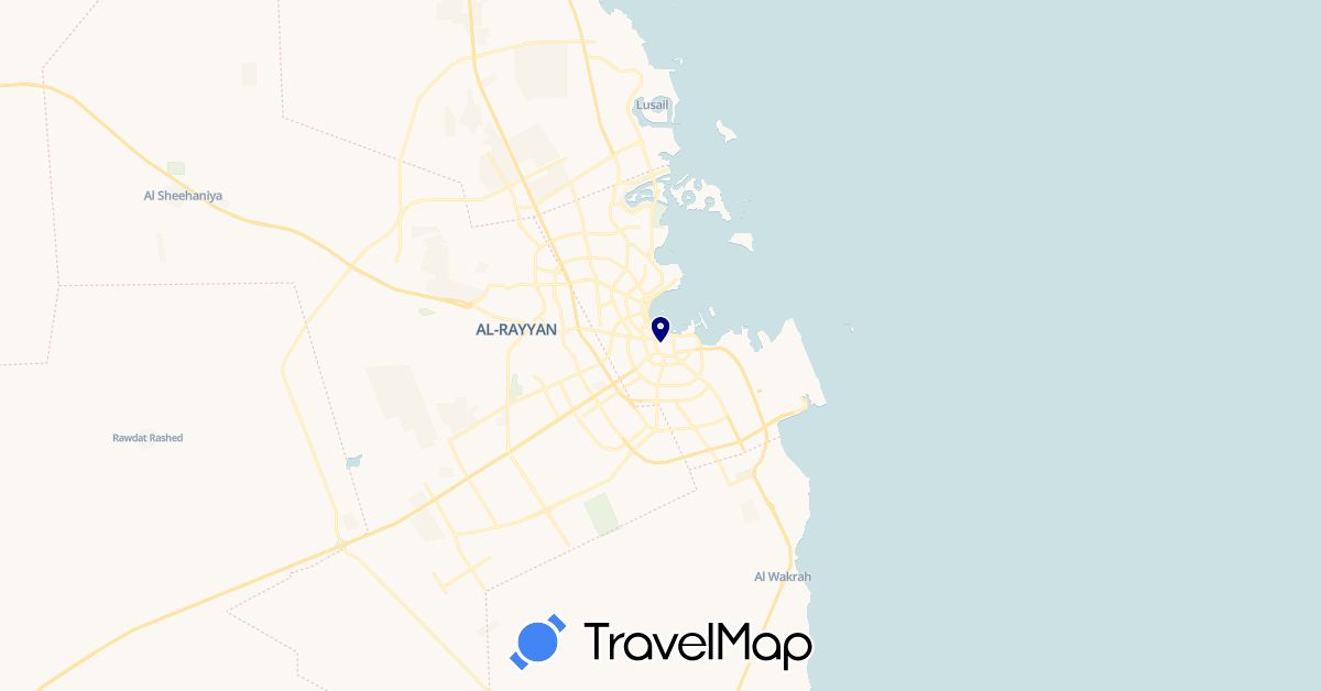 TravelMap itinerary: driving in Qatar (Asia)